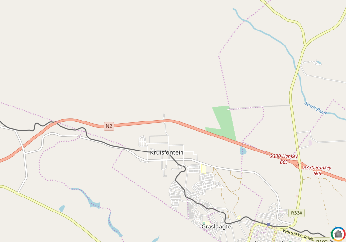 Map location of Kruisfontein EC